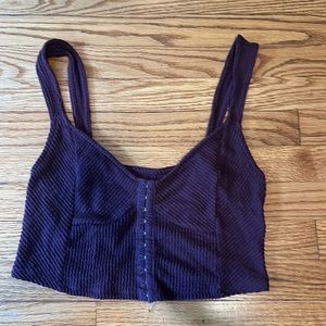 Brown Urban Outfitters Corset Front Tank Top
